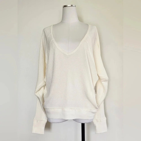 NWT || FREE PEOPLE || Santa Clara waffle weaved shirt - Picture 3 of 7